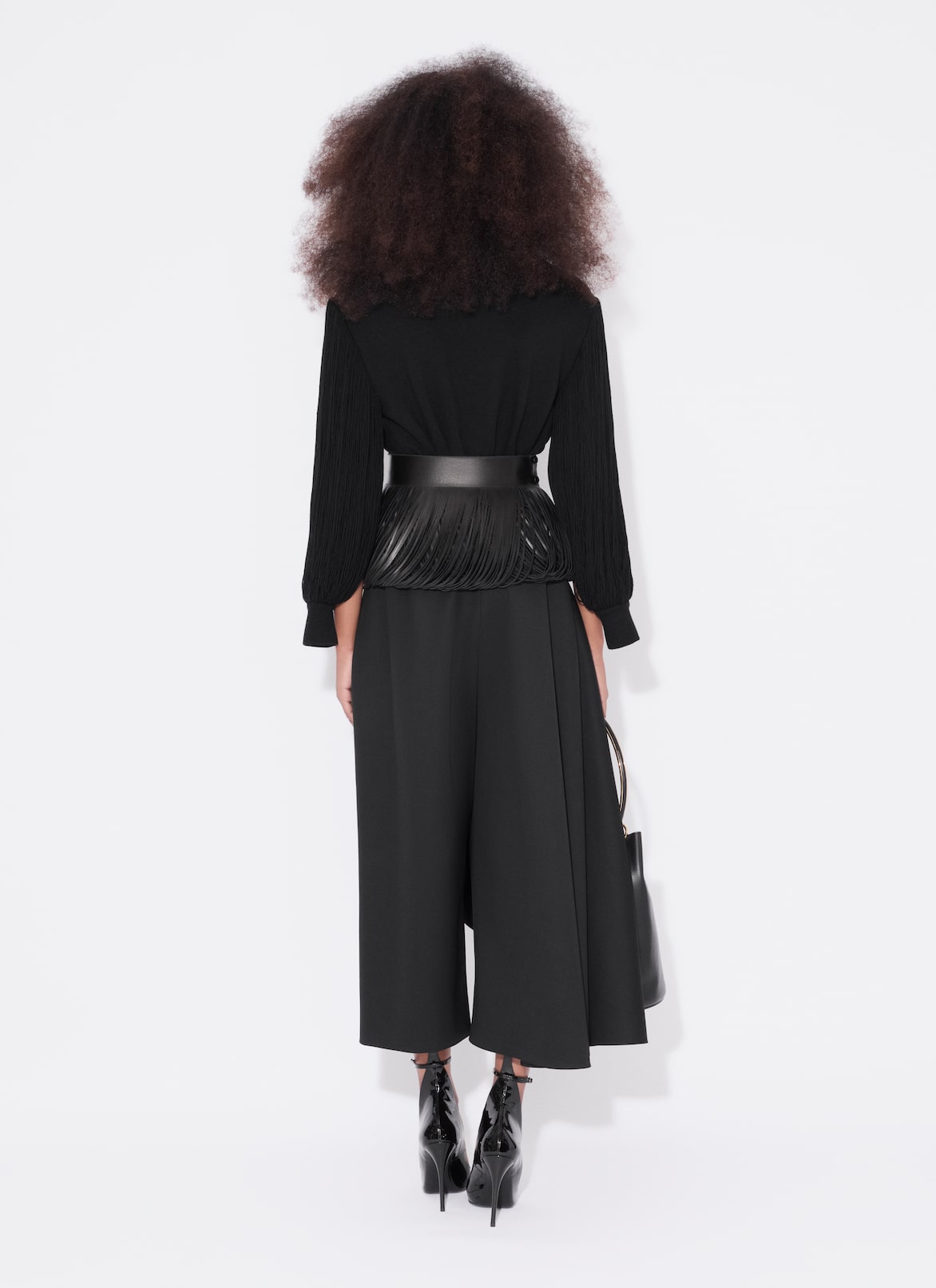 ASYMMETRICAL SKIRT TROUSERS ALAÏA BLACK ASYMMETRICAL SKIRT TROUSERS